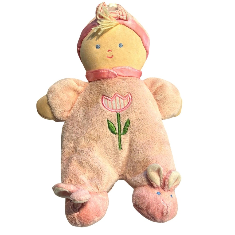 Pink Plush Baby Doll Tulip Bunny Slippers First Doll 106139 90598